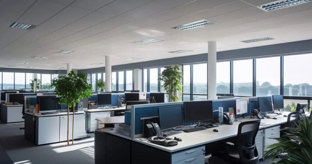 An office floor of a local accountancy business located in the south west of england recieving IT support for accountants